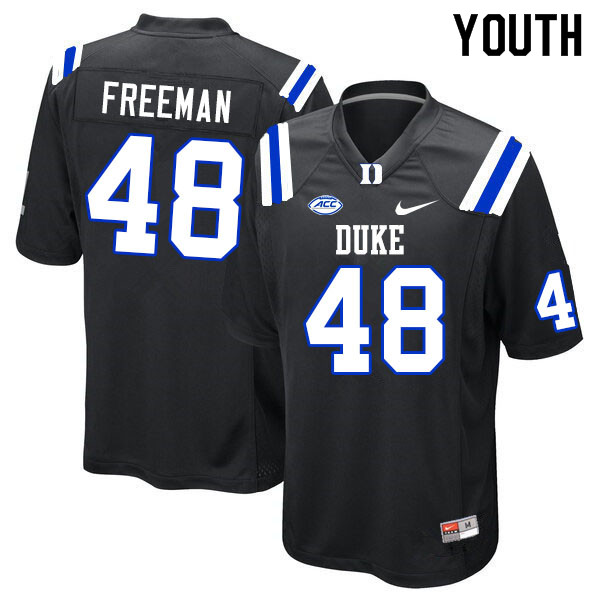 Youth #48 Tre Freeman Duke Blue Devils College Football Jerseys Sale-Black - Click Image to Close